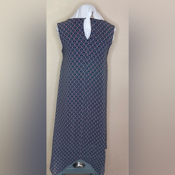 Luxology Blue Paisley Floral Embroidered Dress with Handkerchief Hem - Picture 4 of 5